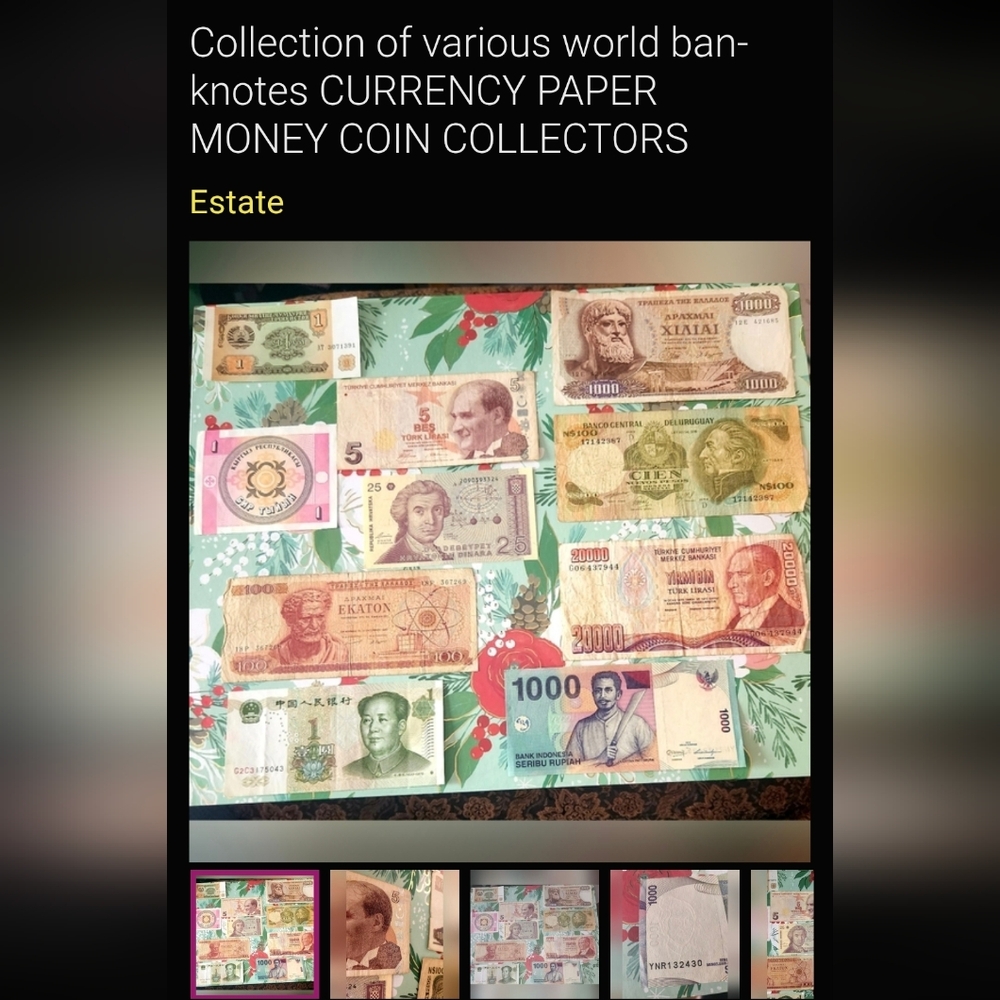 Estate Finds International Collection of World Banknotes Misc